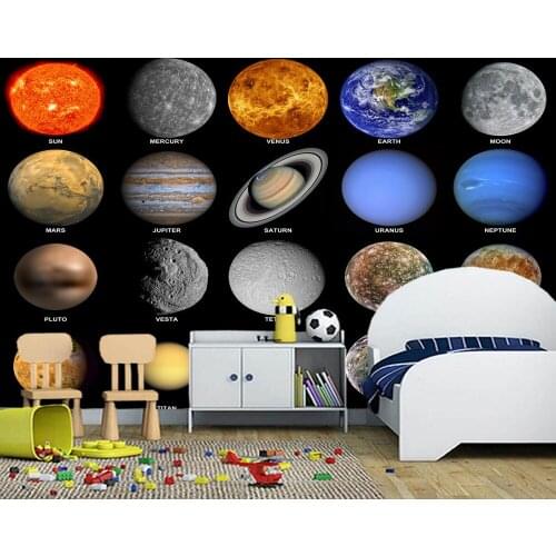 Custom papel de parede infantil,Solar system mural for living room bedroom sofa background decoration wallpaper