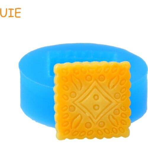 QYL121U 21.4mm Square Lace Cookie Silicone Mold - Dessert, Fondant, Cake Decoration, Biscuit, Candy, Chocolate, Resin Clay