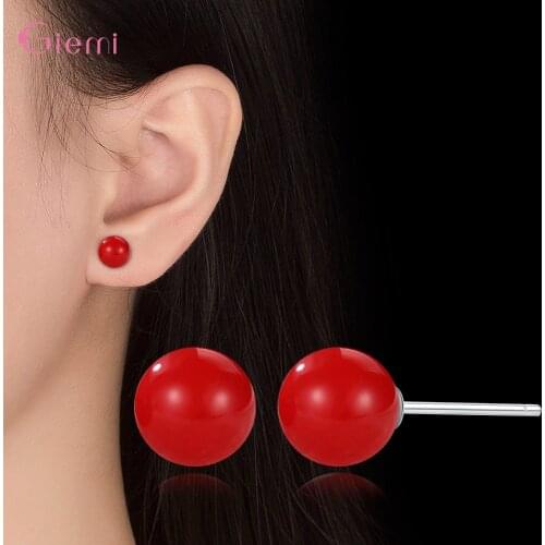 925 Sterling Silver Stud Earrings Classic Fashion Jewelry Lovers' Best Gift For Female Club Party Two Sizes Wholesale