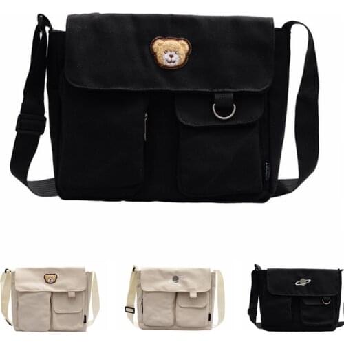 Crossbody School Book Bag Girl Bookbags Canvas Shoulder Bag Women