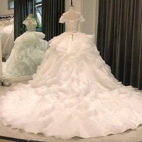 SL6807 wedding dress ball gown 2021 off shoulder vintage lace ruffles bridal wedding gowns bride dresses for women plus size