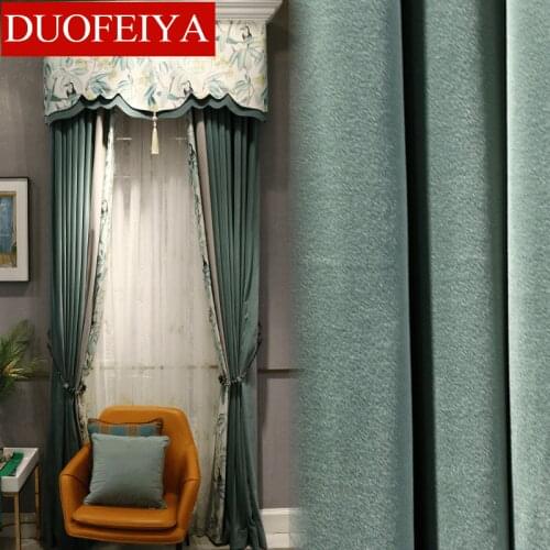American-Style Modern Mirco Velvet Printed Window Shade Cloth Custom Curtains for Living Room Bedroom luxury blackout curtains