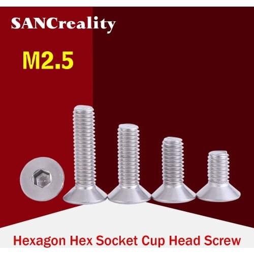 M2 M2.5 M3 M4 M5 M6 304 Stainless Steel Hexagon Hex Socket Head Flat Countersunk Bolt Screws