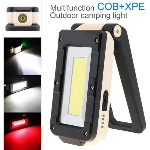 XPE+COB LED Folding Rechargeable Portable Lamp Working Spotlights Tent Light with Magnetic Hook for Camping Hiking Emergency