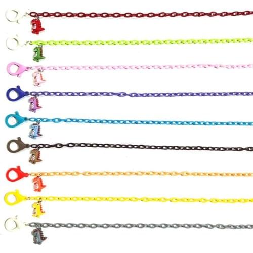 Newly 2pcs Adjustable Anti-Lost Face Cover Lanyard Dinosaur Pendant Chain Necklace Strap Face Cover Holder Ear Saver Supplies