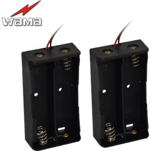 2x 18650 2-Slot Battery Charging Box Clip 7.4V Wire Length 150mm With 2 Slots Plastic Storage Holder Boxes Case With Wire Lead