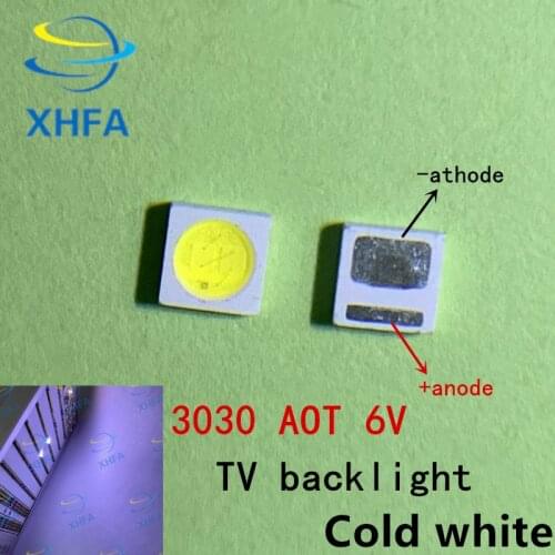 50pcs AOT LED Backlight High Power LED 1.6W 3030 6V 97-100LM Cool white LCD Backlight for TV TV Application EMC 3030C-W3M3