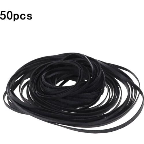 50PCS Universal Assorted Common Flat Rubber Belt Mix Cassette Tape Machine Belt for Recorders Walkman CD DVD Drives