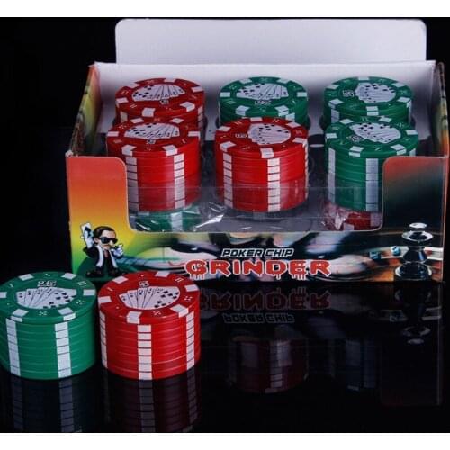 6pcs 3Layer Playing cards Herb Grinder Metal Zinc Alloy Acrylic Smoke Tobacco Crusher for Pokeball Drop Shipping