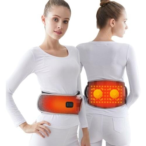 Wireless Lumbar Spine Brace Electric Vibration massage Far Infrared Heat Back Support Therapy Waist Herniated Disc Pain Relief