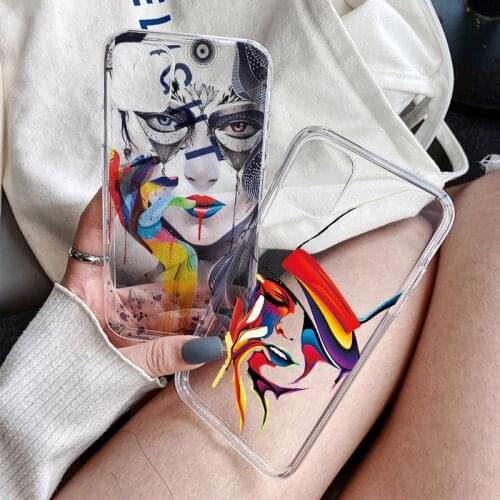 Cool Girl Phone Case For iPhone 12 11 Pro Max mini 6S 7 8 Plus Soft TPU Heavy makeup Shell for iPhone X XS Max XR SE2020 Fundas