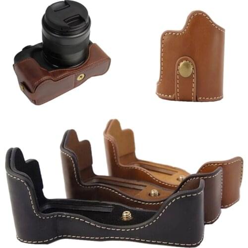 PU Leather Camera Case bag For Canon EOS M2 M3 Half Body Set Cover bottom Battery Opening