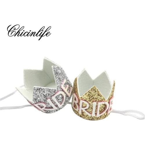 Chicinlife 1Pc bride Crown Bachelorette Party wedding Hat Headband Crown Photo Booth Props decoration Hen party supplies