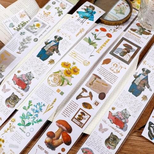 BULA Plant Flowers Mini Scrapbooking Stickers Aesthetic Paper Sticker Flakes Stationary Office Accessorie Art Supplie