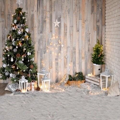 Christmas Photography Backdrop Carpet Star Lantern Tree Light Bulb Wood Floor Baby Party Photo Background Photocall Photo Studio
