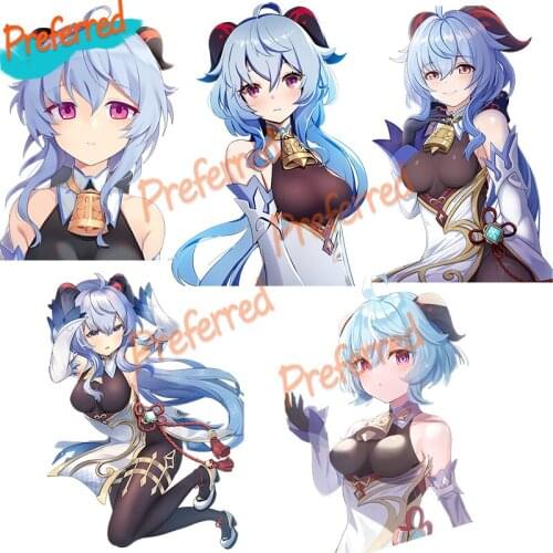 Genshin Impact GanYu Lovely Cartoon Girl Decal Motocross Racing Laptop Helmet Trunk Wall Vinyl Car Sticker Die Cutting