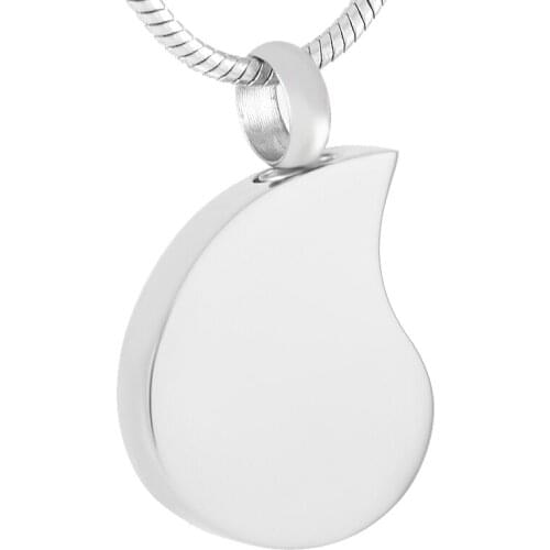 IJD9336 Blank Engravable Teardrop Cremation Pendant 316L Stainless Steel Water Drop Shape Memorial Urn Jewelry For Ashes