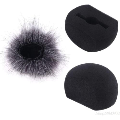 Sponge Foam Mic Windproof Cover Filter Artificial Fur Muff Windscreen Shield for ZOOM H5 H6 Handy Recorder O23 20 Dropshipping