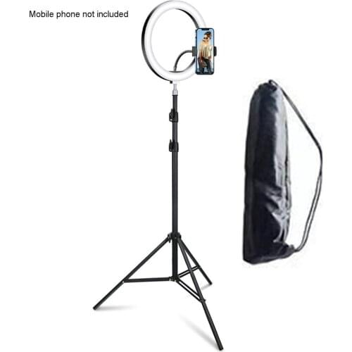 10 Inch LED Selfie Ring Light Circle Fill Light Dimmable Round Lamp Tripod Makeup Photography Ring Light Phone Stand Holder