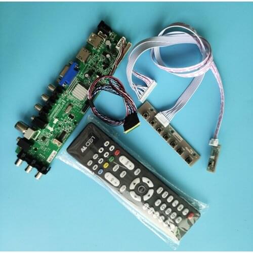 Kit For HSD140PHW1-B01 LED USB VGA TV digital 1366X768 DVB-T DVB-T2 Signal controller board 40pin HDMI AV 14" remote LCD Panec