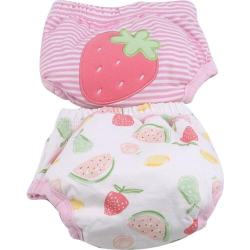 2Pcs Baby Training Pants Panties Cute Baby Diapers Reusable Nappies Cloth Diaper Breathable Infants Nappy Changing
