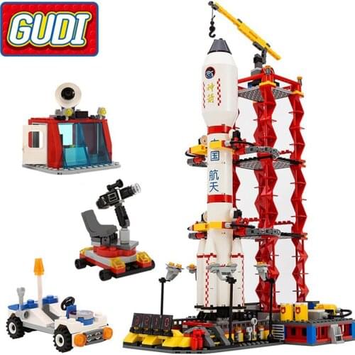 GUDI City Space Center Rocket Space Shuttle Blocks 753pcs Bricks Building Blocks Birthday Gift Educational Toys For Children