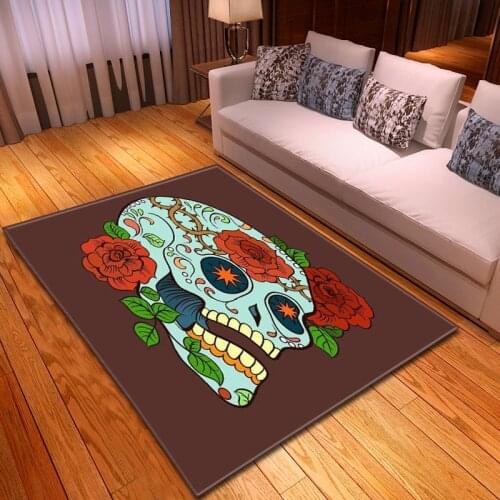 Terror Thrill Skull Print Carpets For Living Room/bedroom Area Rugs Antiskid Soft Carpet Carpet Home 150cm*200cm Modern Parlor