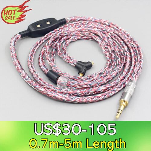 LN007689 16 Core Silver OCC OFC Mixed Braided Cable For Etymotic ER4SR ER4XR ER3XR ER3SE ER2XR ER2SE 0-100ohm Adjustable