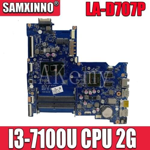 For 903787-601 903786-501 903786-001 Laptop Motherboard For HP 15-AY 15-AY180TX With i3-7100 CPU LA-D707P 100% fully tested