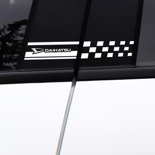 2PCS Auto Door Side Window B Pillar Car Sticker Decals Fit For Daihatsu Terios Sirion Yrv Materia Rocky Cuore Auto Emblem Decal
