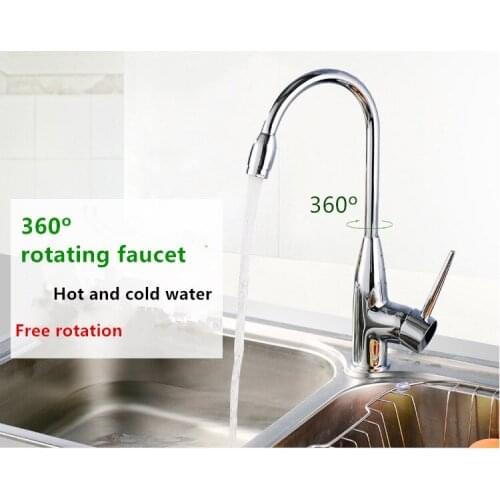 New swivel Kitchen supplies Sinks Faucet 360 degree rotating hot and cold mixer Single Handle Polished Chrome Basin Mixer Tap
