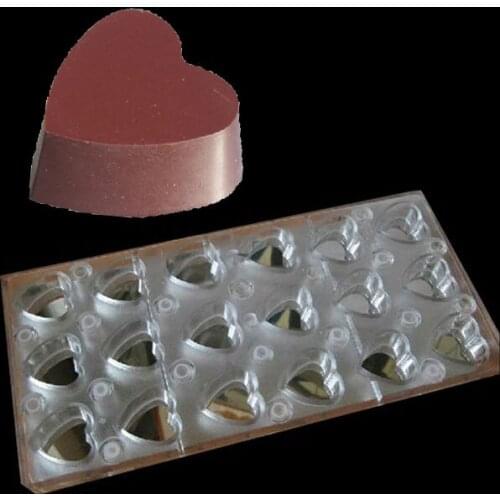 PC Heart Shape With Mirror Clear Magnetic Chocolate Sheet Polycarbonate Magnet pudding jelly transfer baking Mold Mould Tools