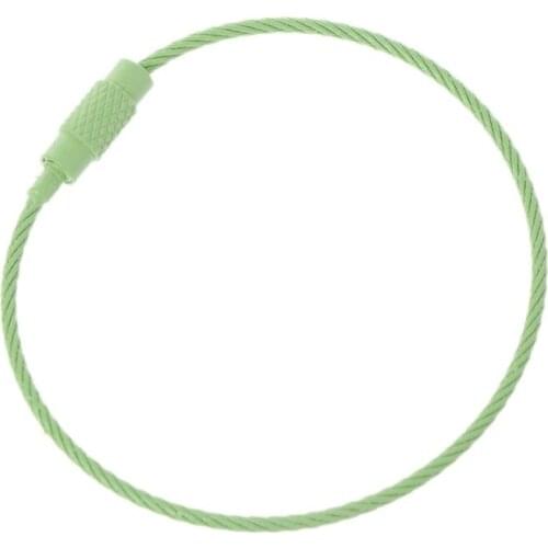 Full Color Stainless Steel Wire Keychain Cable Key Ring Chain Outdoor EDC Luggage Tag Loop Rope G32E