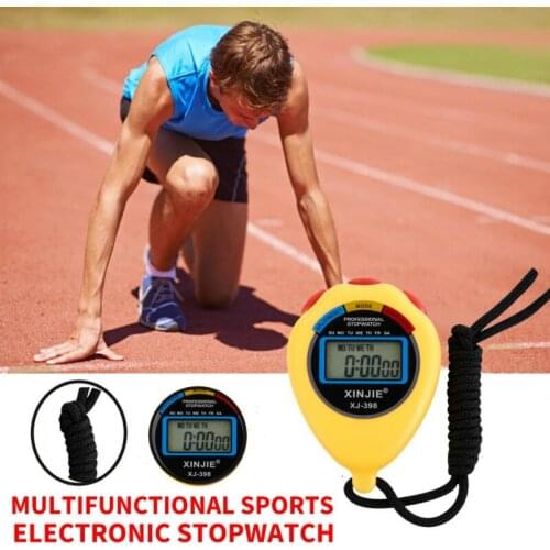 Portable Handheld Digital Display Sports Stop Watch Fitness Timer Counter W/ Stopwatch Timing Alarm Clock Function