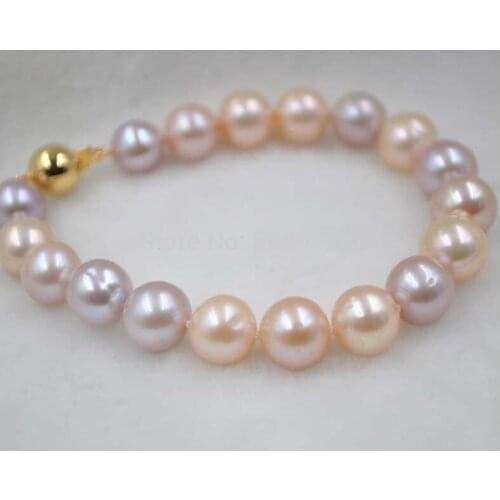 Stunning 10mm near round natural pearl bracelet