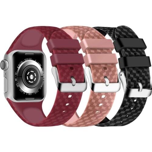 3D Texture strap for apple watch 4 5 band 44mm 40mm 42mm 38mm correa silicone watchband for iwatch 5/4/3/2/1 rubber bracelet