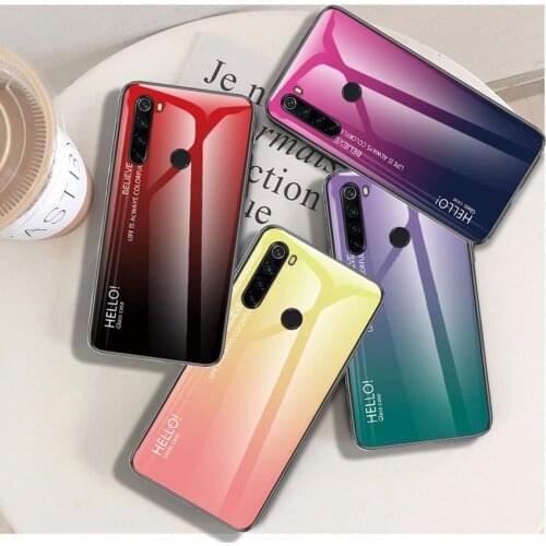 Luxury Gradient Tempered Glass Case For Xiaomi Mi CC9E 8 9 SE A2 Lite A1 6X 5X Redmi Note 8 6 Pro 5A Prime 5 Plus 6A 4 4X Cover