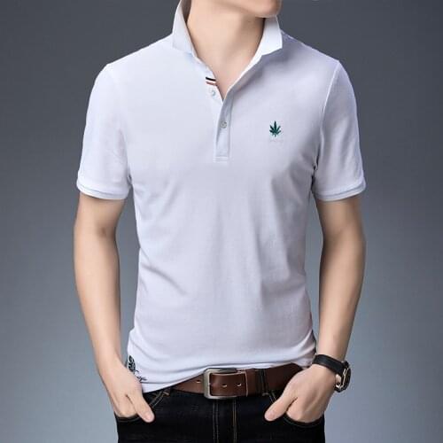 Shirt 2020 New Polo Men Maple Leaf Embroidery Cotton Breathable Turn-down collar Short Sleeve aeronautica militar Clothing G1932