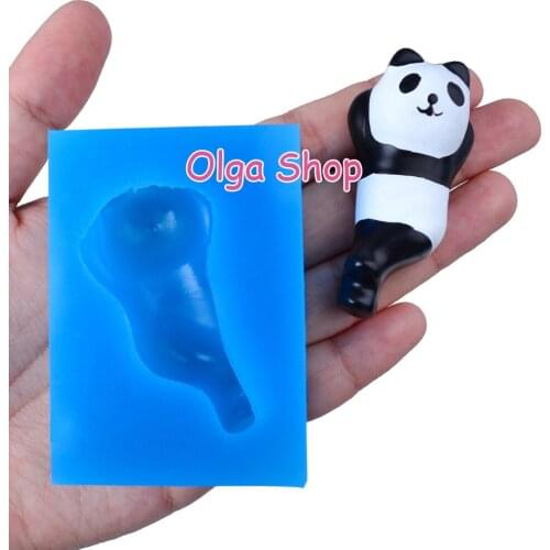 DYL579 57.4mm x 26.7mm Panda Silicone Mold Fondant Cake Decoration Candy Resin Clay Earrings Necklace Craft Soap Candle