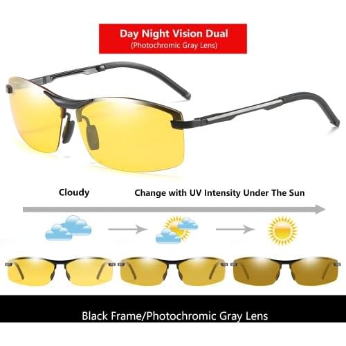 KATELUO 2020 Night Driving Glasses Men Polarized Sunglasses Day Night Vision Goggles Photochromic Male Sun Glasses 557