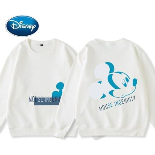 Disney Sweatshirts Fashion Mickey Mouse Cartoon Print O-Neck Pullover Long Sleeve Women Harajuku Tops Dark Gray Female Femmes