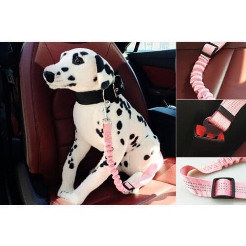 Pet supplies car seat belt dog traction belts cushioning elastic reflective safety rope traction rope dog harness dog leash