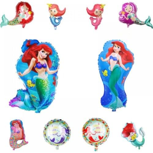 Little Mermaid Balloons Kids Balloon Party Decor Anniversary Party Decoration Birthday Gift Baby Shower Ballon Aluminium Foil