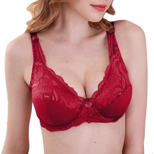 YANDW 9 Colors Women Bras Lace Unpadded Lingerie Underwire Brassiere Underwear Sexy Bralette Plus Size 36 38 40 42 44 46 C D E
