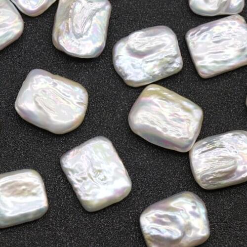 1PC 16-20MM Half Drilled Irregular Rectangle Baroque Pearl Beads DIY Jewelry for Pendant Earrings Natural Freshwater Pearl Beads