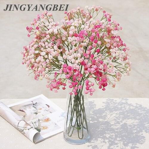 135 heads Babysbreath Silk Artificial Flower real touch Starry Simulation Silica gel colorfull wedding bride hand flower bouquet