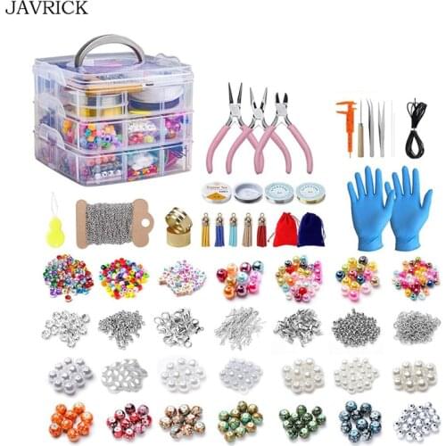 2456Pcs Jewelry Making Supplies Kit Assorted Beads Charms Findings Wire Cord Pliers Necklace Bracelet Earrings DIY Accessories
