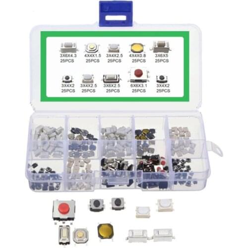 250PCS 10Types Car Remote Control Micro Switch Tactile Push Button Switch