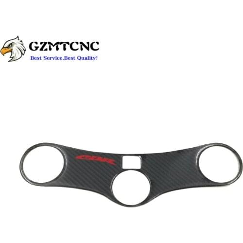 Carbon Fiber 3D Decal Pad Triple Tree Top Clamp Upper Front End Steering Cover Sticker For Honda CBR600RR CBR 600 RR 2005-2006