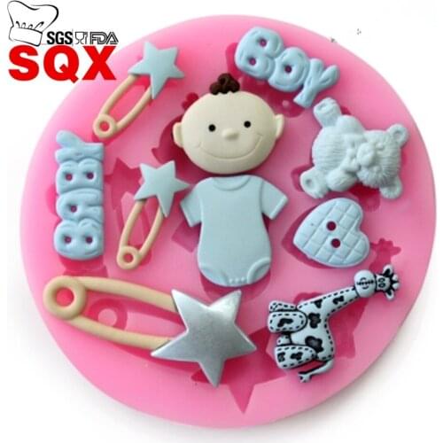 3D child / giraffe / star silicone mold cake decorating tools thin double sugar candy chocolate ice flower molds SQ15335